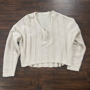 V-Neck Ribbed Sweater